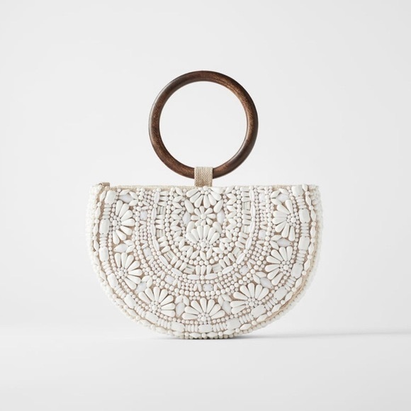 Zara Handbags - NWT White Zara Beaded Bag